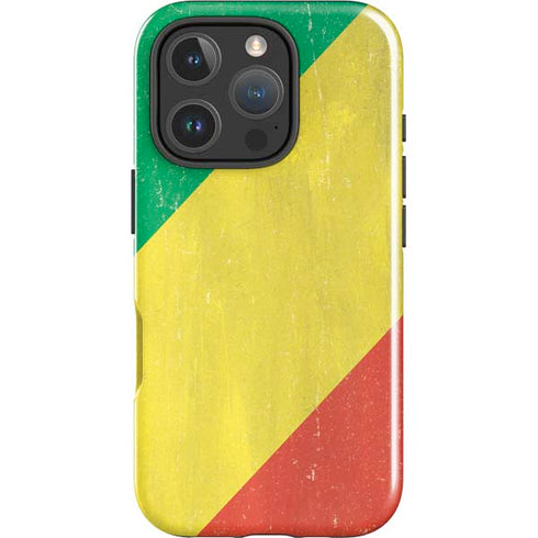 Republic of the Congo Flag Distressed iPhone 16 Pro Max Impact Case